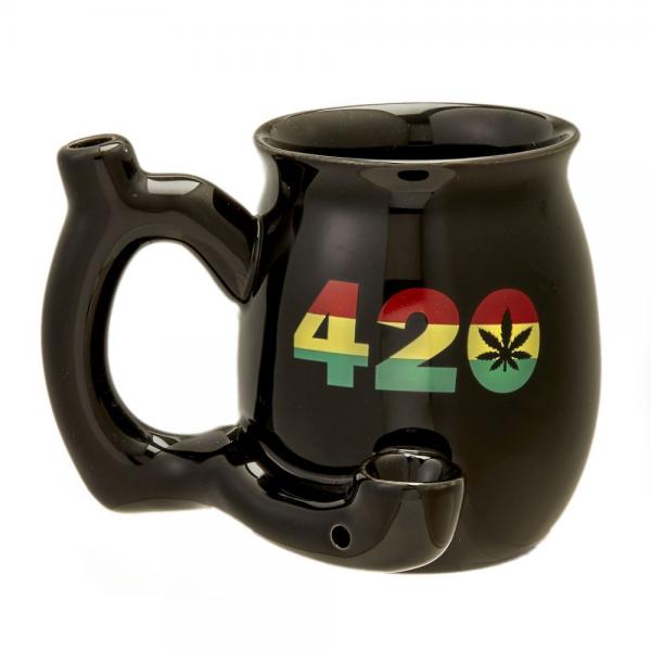 Small Black 420 Mug W/ Rasta Colors - Click Image to Close