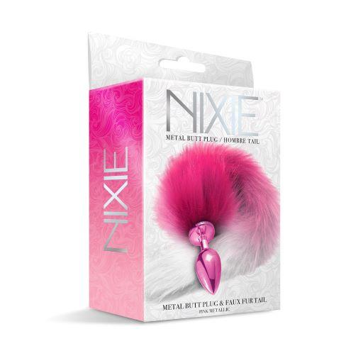 Nixie Metal Plug W/ Ombre Tail Medium Pink Metallic