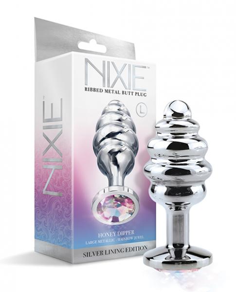 Nixie Honey Dripper Large Ribbed Stainless Steel Plug