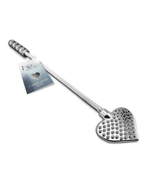 Nixie Stainless Steel Riding Crop Heart - Click Image to Close