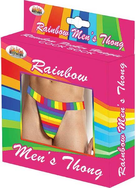 Rainbow Men's Thong One Size - Click Image to Close