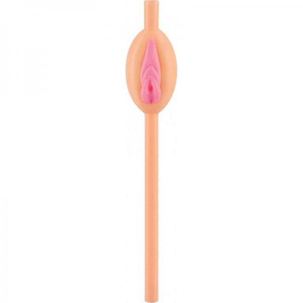 Pussy Straws Pink Beige 8 Count Package - Click Image to Close