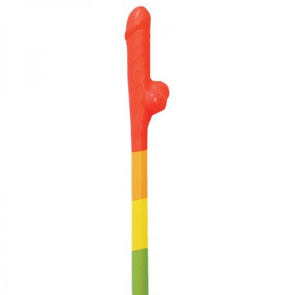 Rainbow Pecker Straws 10 Pack - Click Image to Close