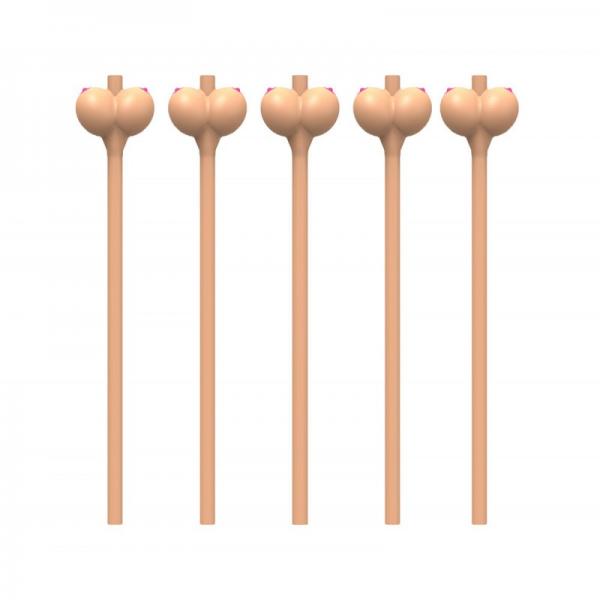 Boobie Straws Beige 6 Pack - Click Image to Close