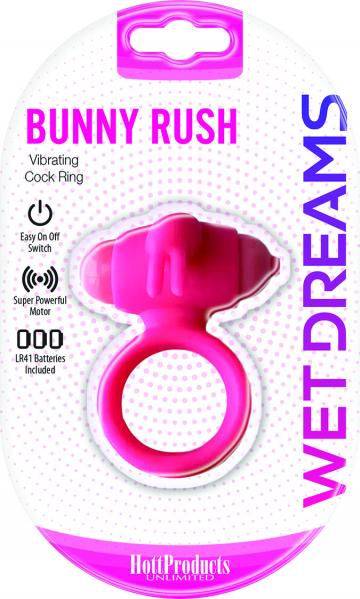 Wet Dreams Bunny Rush Cockring W/ Rabbit Ears - Click Image to Close