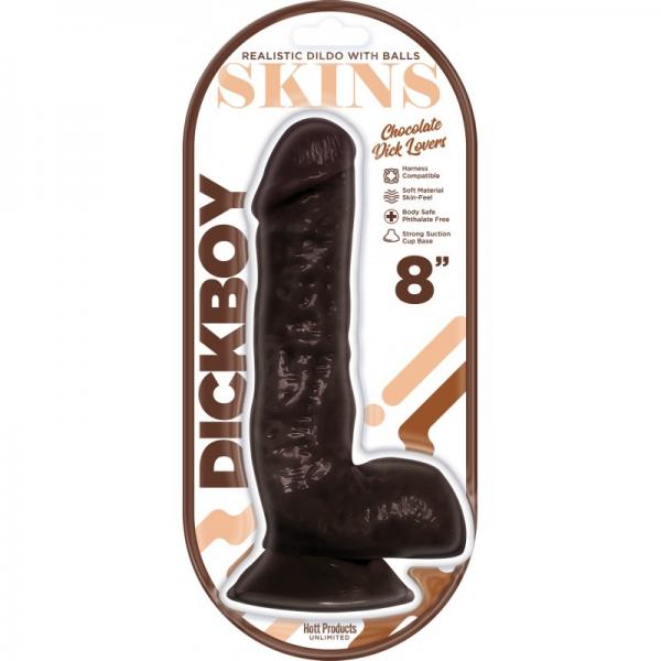 Dickboy Skins Chocolate Lovers 8in Dildo - Click Image to Close