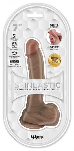 Skinsations Skinlastic Sliding Skin 7in Dildo W/ Suction Base - Click Image to Close