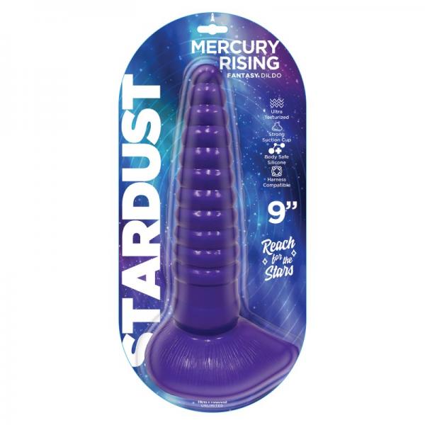 Stardust Mercury Rising Silicone Dildo 9in Purple - Click Image to Close