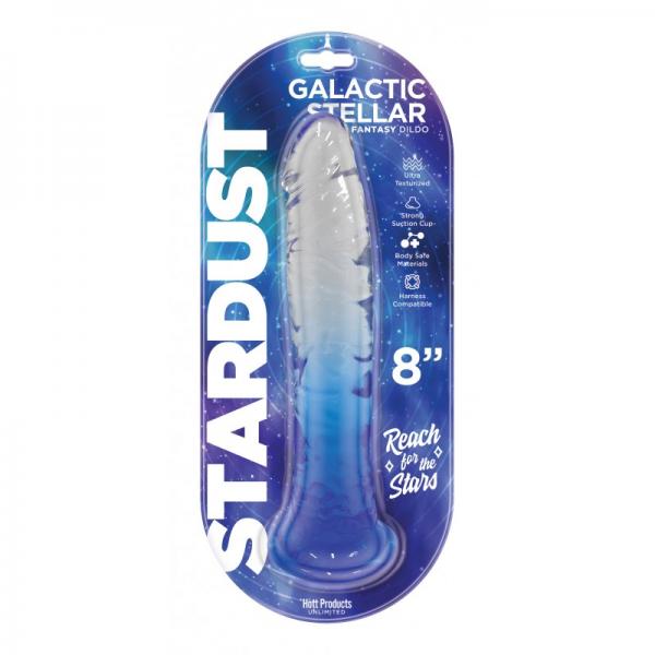 Stardust Galactic Stellar Jelly Dildo 8in Crystal Blue - Click Image to Close