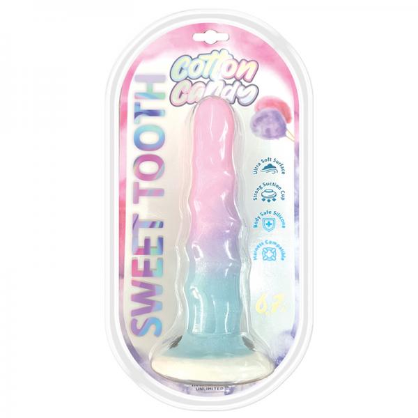 Cotton Candy Sweet Tooth 6.7in Silicone Dildo - Click Image to Close