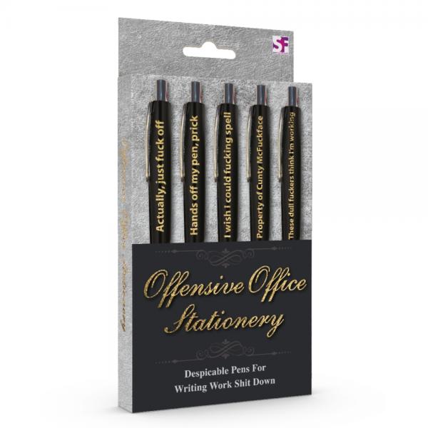 Offensive Office Pens Assorted Sayings 5pk