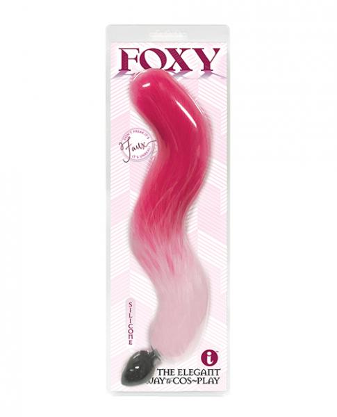 Foxy Tail Silicone Butt Plug Pink - Click Image to Close