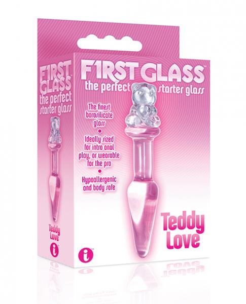 The 9s First Glass Teddy Love Butt Plug Pink