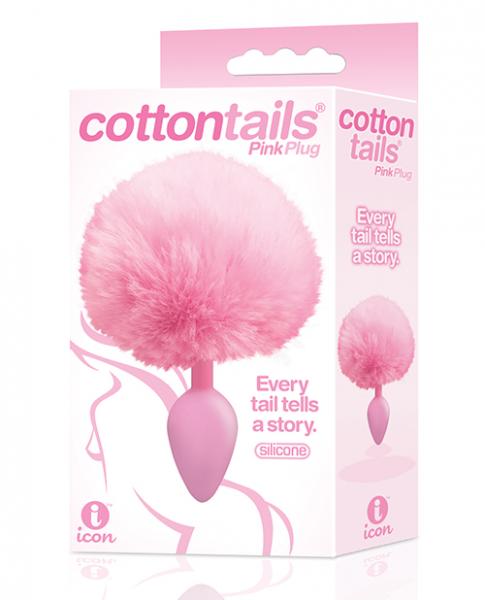 The 9's Cottontails Silicone Bunny Tail Butt Plug Pink - Click Image to Close