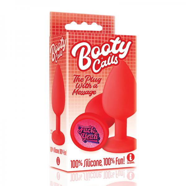 The 9's Booty Call Silicone Butt Plug Red Fuck Yeah - Click Image to Close