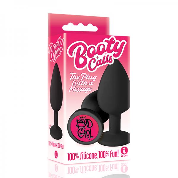 The 9's Booty Call Silicone Butt Plug Black Bad Girl - Click Image to Close