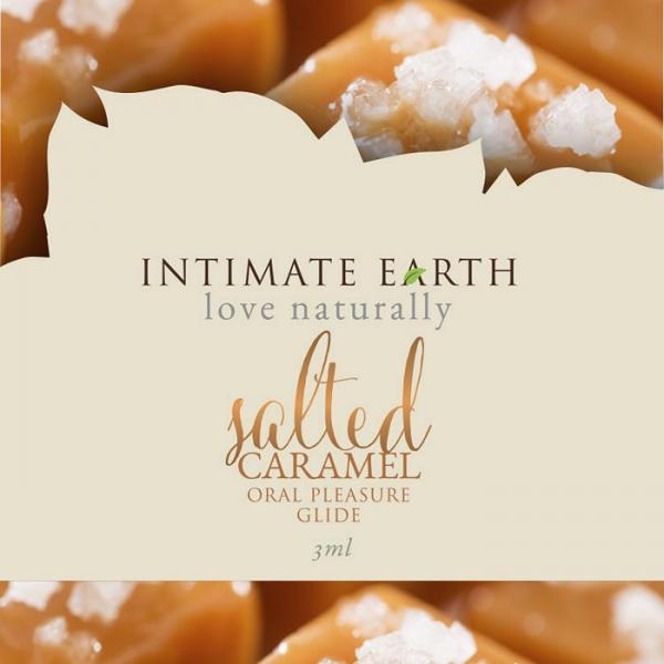 Intimate Earth Salted Caramel Flavored Glide Foil Pack .10oz - Click Image to Close