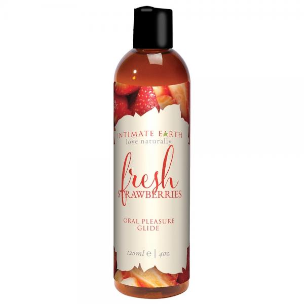 Intimate Earth Flavored Glide Fresh Strawberries 4oz - Click Image to Close