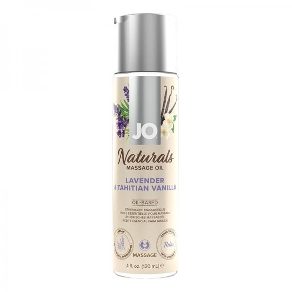 Jo Naturals Massage Oil Lavender & Vanilla 4 Oz - Click Image to Close