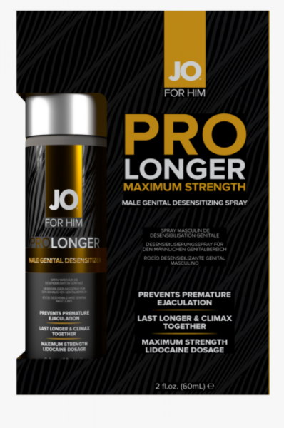 Jo Prolonger Spray with Lidocaine Male Genital Desensitizer 2oz - Click Image to Close