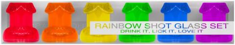 Rainbow Shot Glass Set 6Pc - Click Image to Close