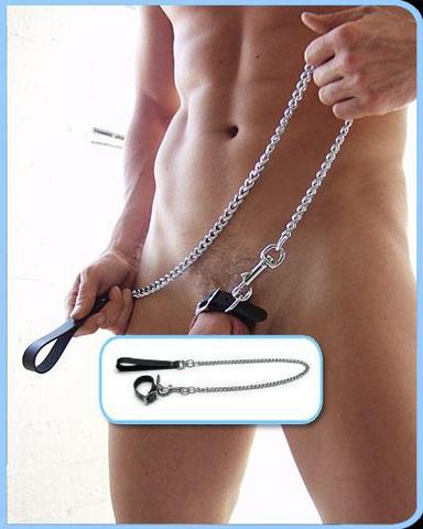 Buckling Cockring and Chain Leash Set