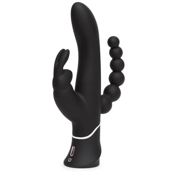 Happy Rabbit Triple Curve Black Vibrator - Click Image to Close