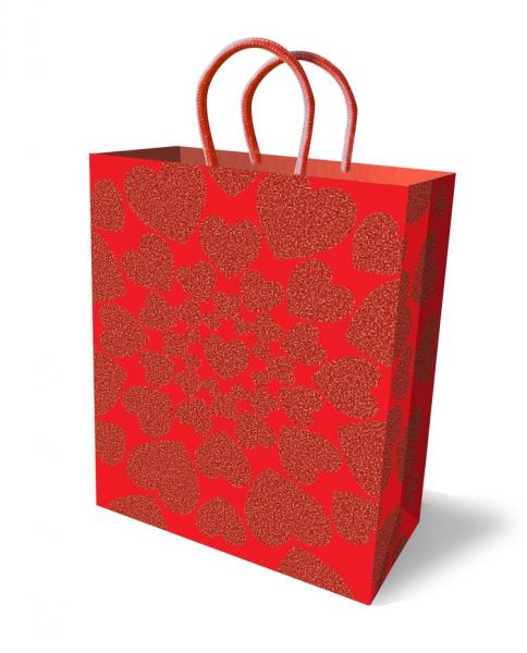 Glitter Hearts Gift Bag - Click Image to Close