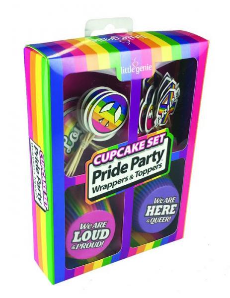 Pride Party Cupcake Set 24 Wrappers & Toppers - Click Image to Close