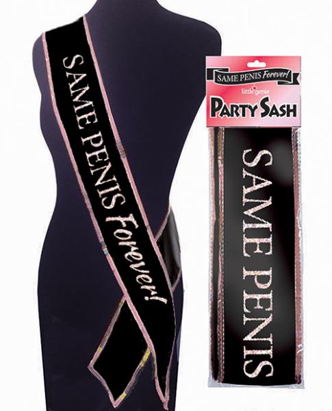 Same Penis Forever Sash Black O/S - Click Image to Close