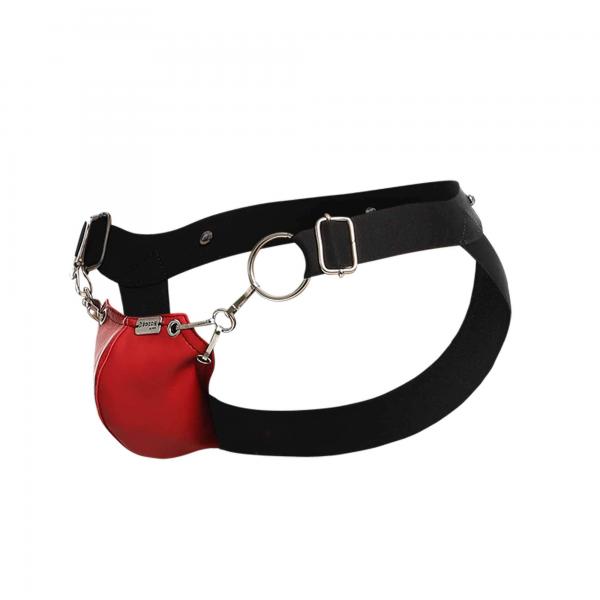 Male Basics Dngeon Snap Jockstrap Red O/s (hanging)