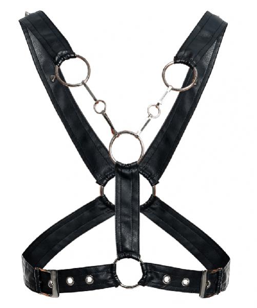 Male Basics Dngeon Cross Chain Harness Black O/s