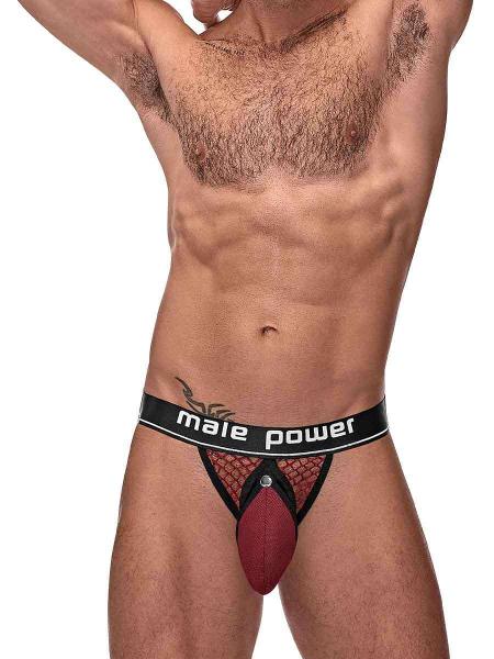 Cock Pit Cock Ring Jock Burgundy S/m - Click Image to Close