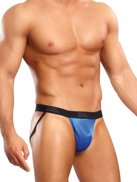 Jock Satin Lycra Royal Blue Small/ Medium - Click Image to Close