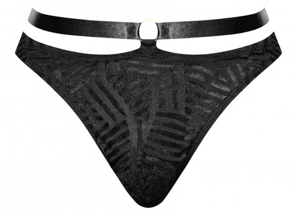 Rude Awakening Strap Thong Black S/m - Click Image to Close