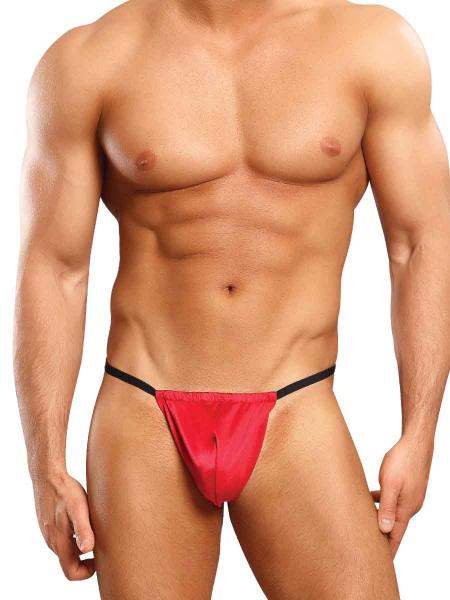 Male Power Posing Strap Satin Lycra Red O/S - Click Image to Close