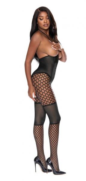 Seamless Cupless Catsuit Black O/s - Click Image to Close