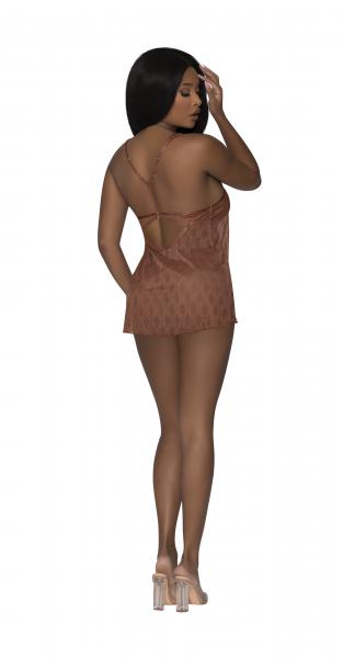 Caramel Kiss Babydoll & Thong Set Caramel L/xl