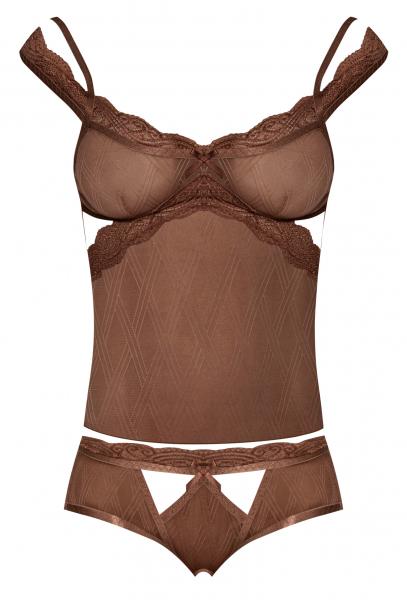 Caramel Kiss Cami & Split Crotch Boy Short Caramel L/xl - Click Image to Close