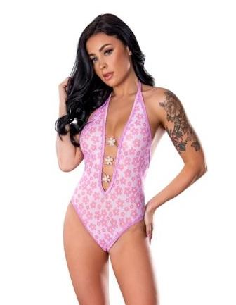 Daisy Teddy W/ Snap Crotch Daisy S/m - Click Image to Close