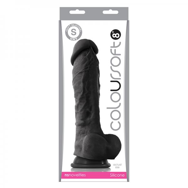 Coloursoft 8in Soft Dildo Black - Click Image to Close