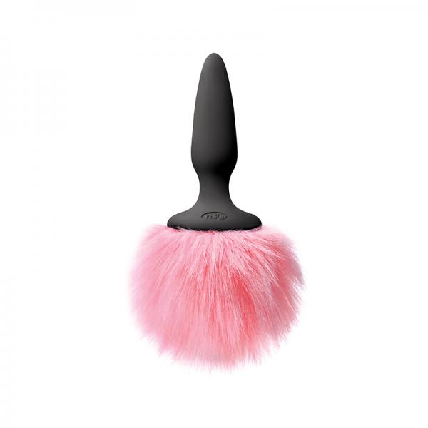 Bunny Tails Mini Black Pink Fur - Click Image to Close