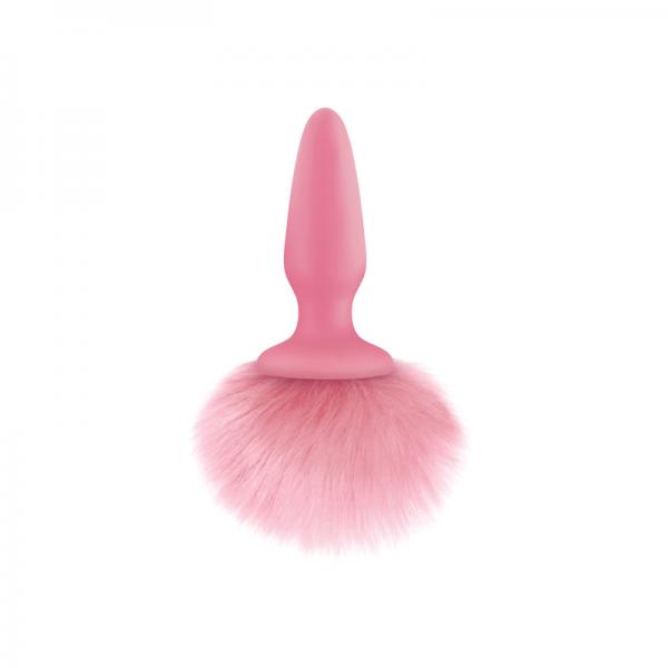 Bunny Tails Pink Silicone Butt Plug - Click Image to Close