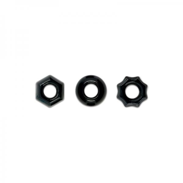 Renegade Chubbies 3 Pack Cock Rings Black - Click Image to Close