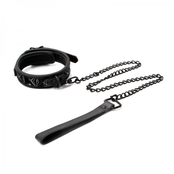 Sinful 1 inch Collar & Leash Black - Click Image to Close