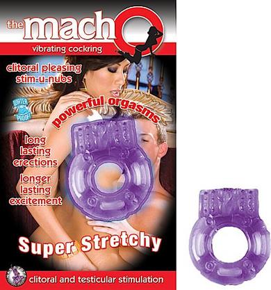 Macho Vibrating Cockring Purple - Click Image to Close