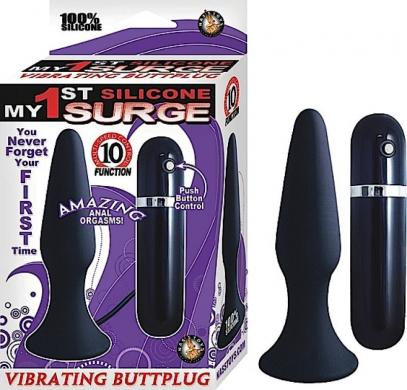 My First Silicone Vib. Butt Plug Black