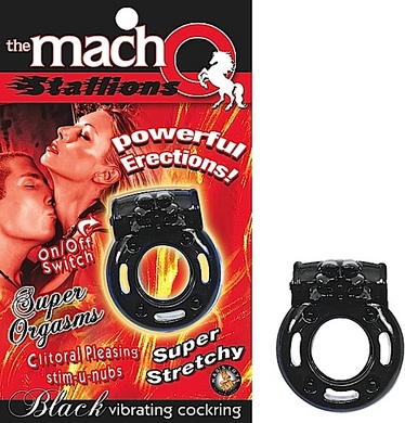 Macho Stallions Cockring Black Vib.