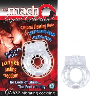 Macho Crystal Cockring Clear Vibrating - Click Image to Close