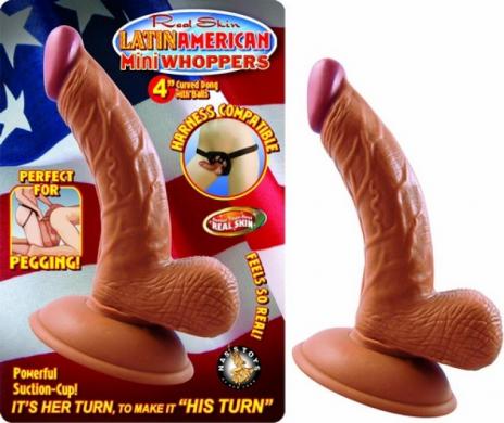 Latin American 4in Curved Dong W/Balls Latin - Click Image to Close